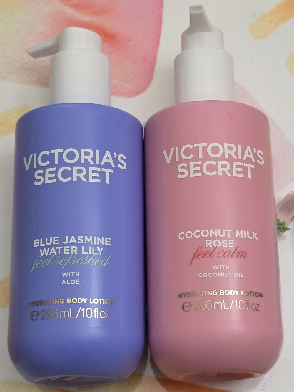 Victoria's Secret Blue & Pink Hydrating Body Lotions Set NEW